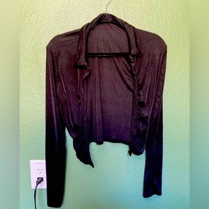 Black mesh button up blouse
